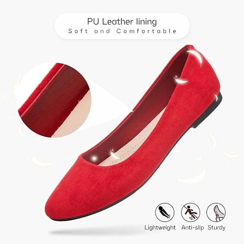 Shupua Flats for Women Round Toe Flat Shoes Dressy Black Ballet Flats Comfortable Womens Dress Shoes Ballerina Flats for Work thumbnail 6