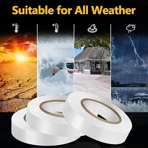 Eliamo 10 Pack White Electrical Tape,High Temp Waterproof Insulating Tape,0.7 inch Wide x 66FT Long, Flame Retardant for Home DIY & Industrial Electrical Repairs thumbnail 4