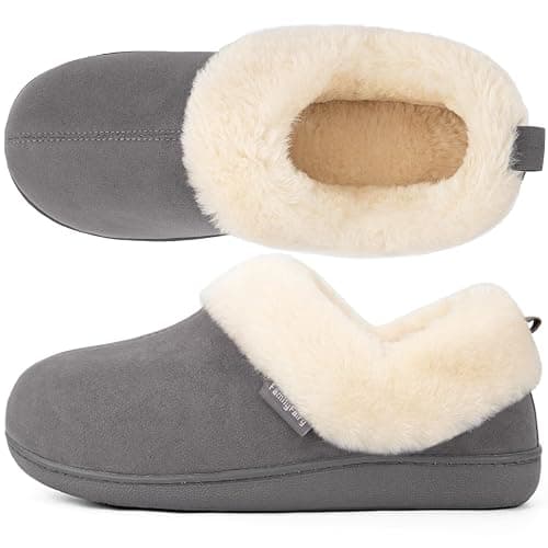 FamilyFairy Women's Warm Bootie Slippers Winter Cozy House Shoes Non Slip Indoor Outdoor with Fuzzy Collar - Image 1