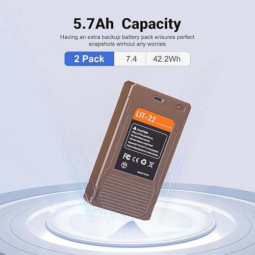 AIDXVBN 2-Pack LIT22 Rechargeable Batteries, for Spypoint Cellular Trail Camera LIT-22 PRO Flex-M, G-36,Plus, Flex-S, Solar Charging, IP65 Shell Waterproof and Dustproof thumbnail 2