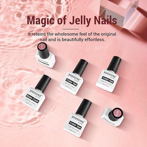 JODSONE 12PCS Gel Nail Polish Set 10 Translucent Jelly Colors Natural, Elegant & Long Lasting For Home & Salon Use thumbnail 7