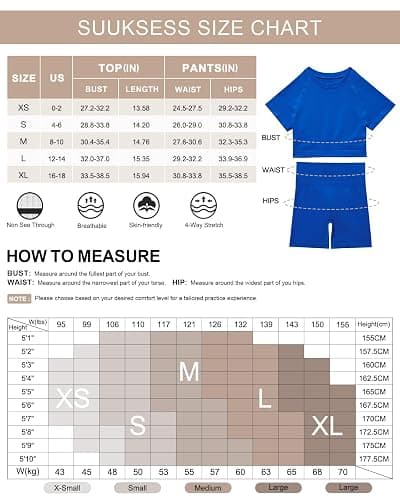 SUUKSESS Women 2 Piece Workout Sets Hidden Scrunch Butt Lifting Biker Shorts Short Sleeve Crop Tops thumbnail 6