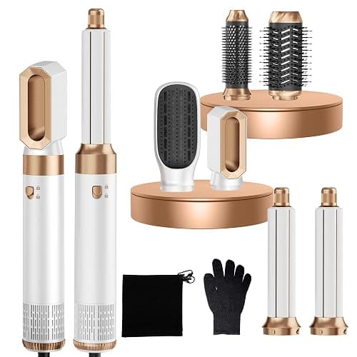 MogaWave Hair Styler Pro Air Styler 6 in 1 Haarstyler, 1000W Rundbürstenföhn, Warmluftbürste, Föhnbürste, Haartrockner, Air Curler, Hairstyler Airstyler Haarstyling Geräte für Alle Haartypen - Image 1