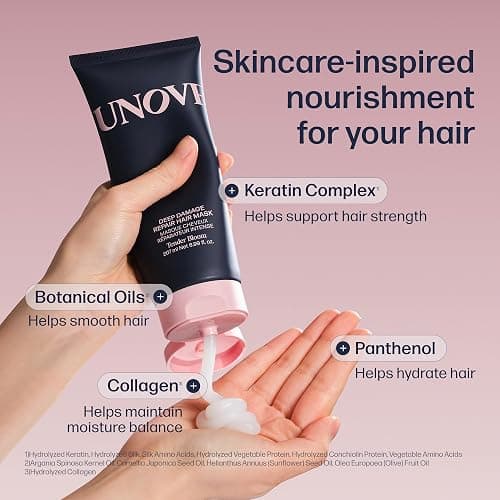 UNOVE Deep Damage Treatment Ex - Protein Hair Treatment & Hair Mask for Damaged Hair | Deep Conditioning & Keratin Hair Mask for Dry, Frizzy Hair | Korean Hair Care | Tender Bloom, 10.82 fl oz thumbnail 3