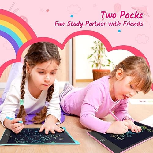 TECJOE 2 Pack LCD Writing Tablet, 10 Inch Colorful Doodle Board Drawing Tablet for Kids, Kids Travel Learning Toys Christmas Birthday Gifts for 3 4 5 6 Year Old Boys and Girls Toddlers thumbnail 6
