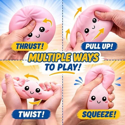 12pcs Dumpling Squishies Toy, Giant Glitter Dumpling Squeeze, Cute Soft Dumplings Shaped Toys for Relaxation Boys Girls Children Adults Students Home Office Classroom (Style-01) thumbnail 3