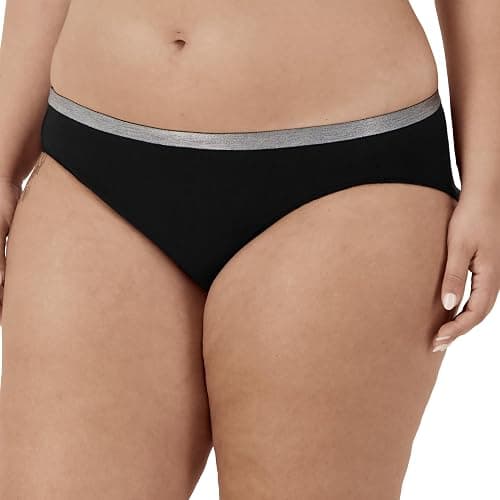 Hanes womens Just My Size Brief Underwear, Cotton Stretch Brief Panties, Plus Sizes, 5-pack thumbnail 3