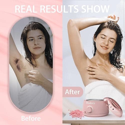 Madors Waxing Kit for Women Wax Kit for Hair Removal Intelligent Temperature Control Wax Machine with Hard Wax Beads (Pink) thumbnail 7