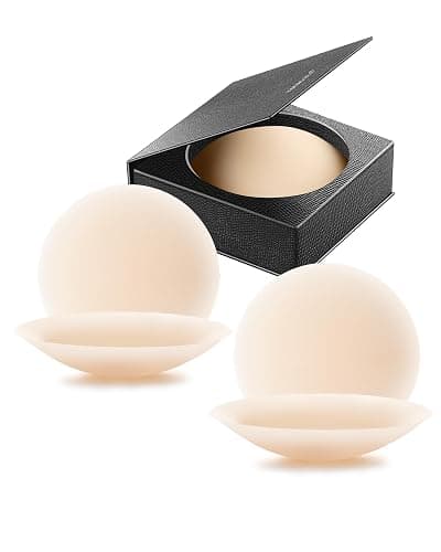 VOCH GALA Nipple Covers 2 Pairs-Seamless and Sheer Adhesive Silicone Nipple Pasties for Women Reusable, Sticky Breast Petals - Image 1