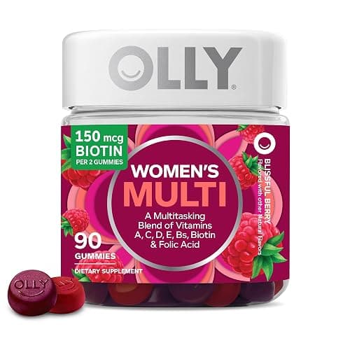 OLLY Women's Multivitamin Gummy, Vitamins A, D, C, E, Biotin, Folic Acid, Adult Chewable Vitamin, Berry Flavor, 45 Day Supply - 90 Count - Image 1