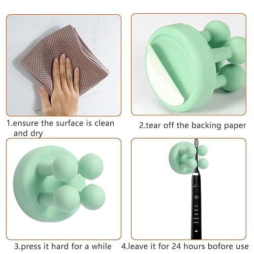 Silicone Toothbrush Holders Self Adhesive Hooks Toothbrush Holders,Silicone Wall Hook,Multi-Function Hook Waterproof Self Adhesive Toothbrush Hook Plug Holder for Wall thumbnail 4