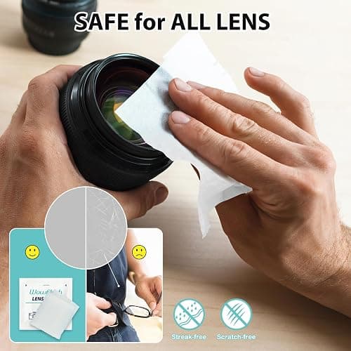200 Count Lens Wipes for Eyeglasses, Eyeglass Lens Cleaning Wipes Pre-moistened Individually Wrapped Sracth-Free Streak-Free Eye Glasses Cleaner Wipes for Sunglass, Camera Lens, Goggles thumbnail 3