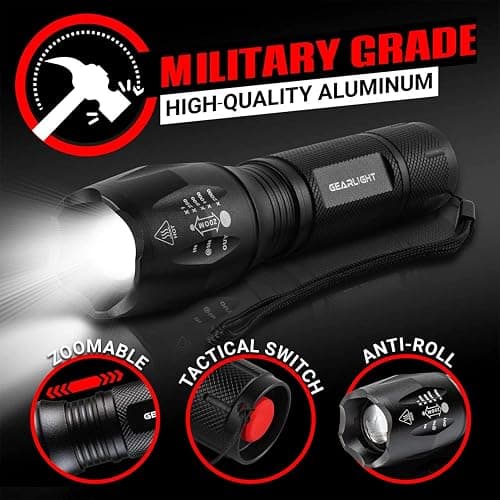 LED Flashlight High Lumens, Mini Tactical LED Flashlight 2 Pack, 5 Modes Zoomable Beam, Battery Powered (Batteries Not Included) for Camping, Hunting, Home & Emergency, Compact Small LED Flashlight thumbnail 5