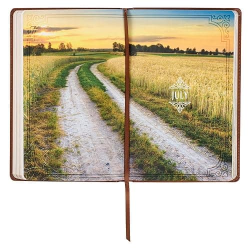 Walking with God 365 Daily Devotions, Large Print Brown Faux Leather thumbnail 3