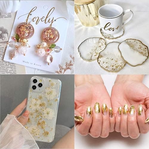 Gwybkq 400 Pieces Gold Leaf Sheets, Imitation Gold Leaf Paper, Multi-Color Silver Leaf Paper for DIY Arts Decoration, 4 Colors 5.5 by 5.5 Inches thumbnail 6
