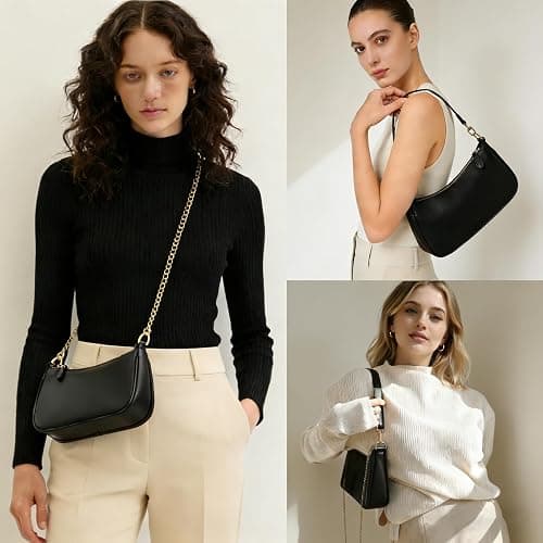 VODIU Clutch Tote Handbags with 2 Removable Straps and Zipper Closure Crossbody Bags Shoulder Purse Handbag for Women thumbnail 2