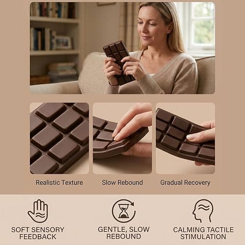 2Pcs Chocolate Squishy, Slow Rising for Sensory Quiet and Focus Support, Portable with Soft Feel and Realistic Design, Suitable for Study thumbnail 5