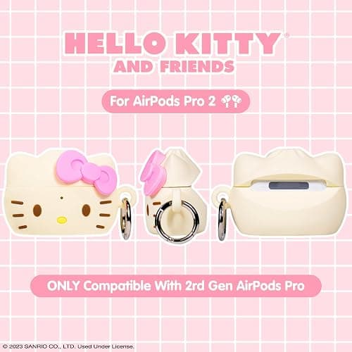 iFace x Hello Kitty and Friends Case [ Compatible with AirPods Pro 2 ][Steamed Bun Series] Silicone Protective Cover [Carabiner Clip Included] [Wireless Charging Compatible] – Hello Kitty thumbnail 2