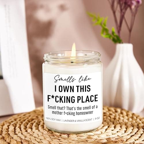 Younift Funny Scented Candle, House Warming Gifts New Home, Housewarming Gifts for Women, Men, Couple, New Homeowner - First Apartment Essentials - Closing Presents for Home Buyers - 9 oz thumbnail 5