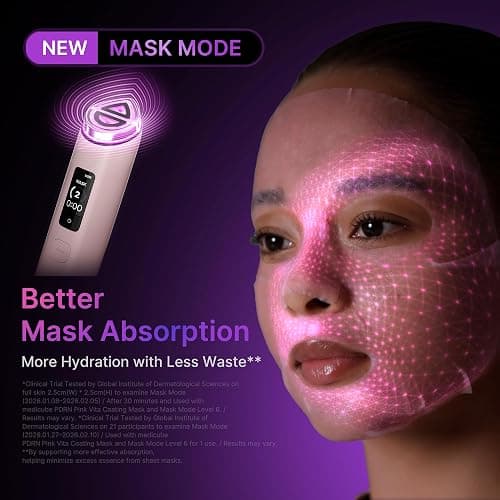 medicube Booster Pro X2™ Appareil Glow 7-en-1 Blanc | Appareil beauté coréen 7-en-1, Soin Glow 2X, Soin des pores, Définition du teint, Modes Dual & Mask, Éclat, Blanc thumbnail 6