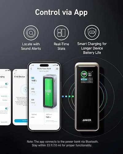 ANKER Prime Power Bank, 27,650mAh 3-Port 250W Portable Charger for Travel, TSA-Approved, Smart App, for MacBook Pro/Air, iPhone 16/15/14 Series, Samsung, Laptops, and More thumbnail 3
