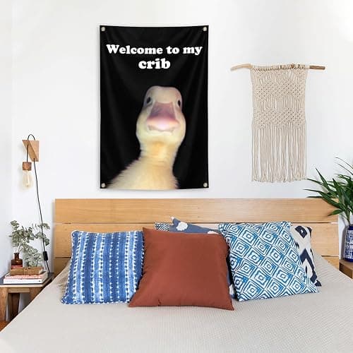 Welcome to My Crib Flag，2x3 Feet Tapestry Funny Poster Durable Man Cave Wall Flag with Brass Grommets room decor for bedroom Banner thumbnail 6