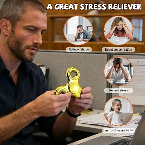 Aveloki Fidget Spinner 5 Pack,Metal Fidget Spinners for Adults &Teens & Kids Age 6+,Spinner Toys Pack Bulk for ADHD Autism Stress Reducer,Party Favors Christmas Gifts&Stocking Stuffers thumbnail 6