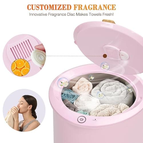 Keenray Towel Warmer, Luxury Towel Warmer Bucket, Large Towel Warmers for Bathroom, Auto Shut Off, Fits Up to Two 40"X70" Oversized Towels, Bathrobes, Blankets, PJ's and More, CL1(Pink) thumbnail 4