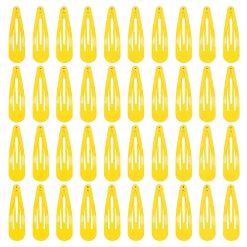 Pagabach 2 Inch Yellow Hair Clips Barrettes Metal Snap Clips for Women Durable Water Drop Ideal Hair Accessories for Hairdressing Wedding and Everyday Use 20 pcs - Image 1