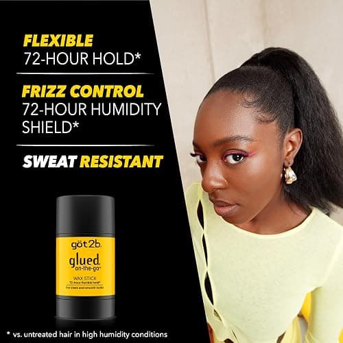 got2b glued on-the-go wax stick, 1.8oz, sleek and slick styles, style your hair without the crunch, helps control frizz thumbnail 4