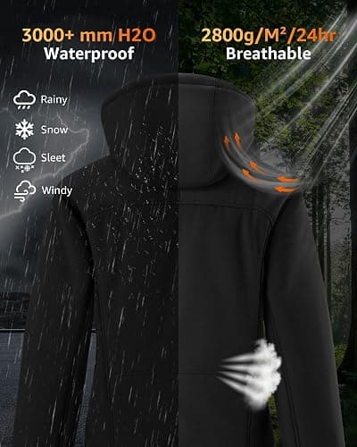 LOFINIMO Heated Jackets for Women with Battery Pack Included, Softshell Womens Heated Jacket with Adjustable＆Detachable Hood thumbnail 5