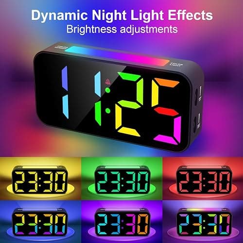 Topski Loud Alarm Clocks for Bedrooms Heavy Sleepers, Plug-in Digital Bedside Clock with Night Light, Large Display, Dual Alarm, Snooze, Dimmable for Kids Teens Boys Girls thumbnail 2