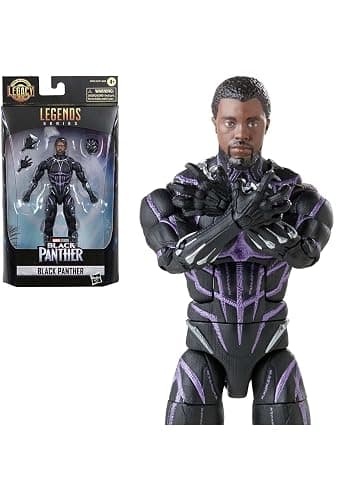 Marvel Hasbro Legends Series Legacy, 6" Black Panther Collectible Figure and 3 Accessories thumbnail 3