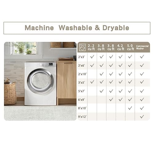 Srugn Washable Rugs 5x7 Area Rugs for Living Room,Bedroom,Large Carpets,Ultra Soft Faux Wool Retro Dining Room Rug,Non Slip&Non-Shedding Low Pile Vintage Rugs for Home Office,Concrete Grey thumbnail 7