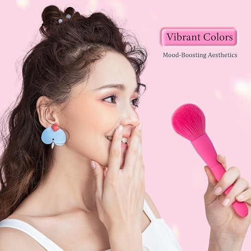 Makeup Brush Set, 15 Piece Quality Makeup Brushes, Premium Synthetic Make Up Brushes for Foundation Powder Blush Highlighter Concealer Makeup Brush Kit for Travel, Hot Pink thumbnail 7