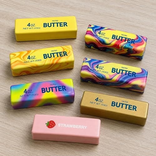 2Pcs Squeeze Butter Toy, Slow Rising Squishy with Rainbow Wave, Dumpling Stress Balls, PU Materia Fidget Toys for Party Favor or Office thumbnail 7