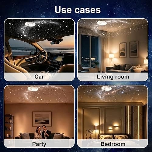 MolKuno 2-in-1 Galaxy Projector Night Light | 24 Projection Films, Portable USB Starry Sky Projection LED, 360° Adjustable, Brightness Control thumbnail 6