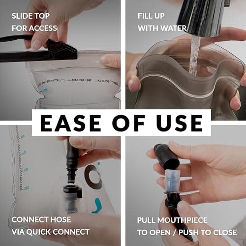 Water Buffalo Oasis Hydration Bladder – 2L and 3L Water Bladder for Hiking Backpack, Leakproof Design with Insulated Hose and High-Flow Bite Valve thumbnail 4