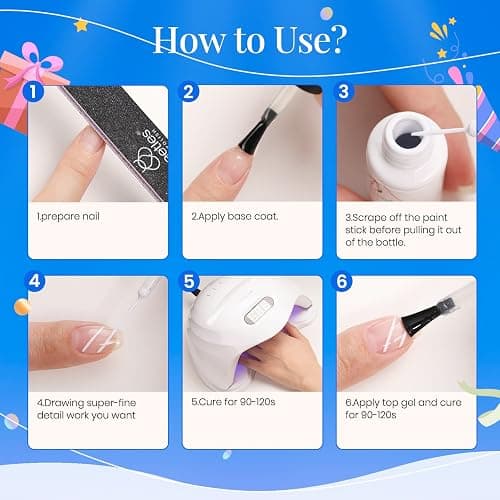 beetles Gel Polish Swirl Nail Art Gel White Gel Liner Nail Polish White Nail Polish 1 pcs 7ml Classic White Color Gel Art Paint for Thin French Line Nail Art Polish Soak off Uv Lamp Manicure Salon - White*1pc thumbnail 6