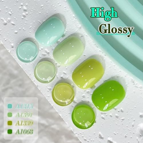 Double Rhythm 6 Pcs 15 ML Gel Polish Set Same Color Same Bottle Soak Off Gel Polish Kit Nail Art Manicure Salon DIY at Home for Women (Light Dark Green Olive Teal-T6-15) thumbnail 9