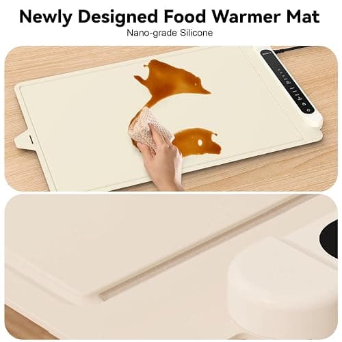 Food Warming Mat Electric Tray: Adjustable Silicone Heating Pad with 3 Temperature Settings 4 Timer Function Portable Roll Up Hot Plate for Buffets Party Gatherings Kitchen Warmer Countertop Holiday thumbnail 8