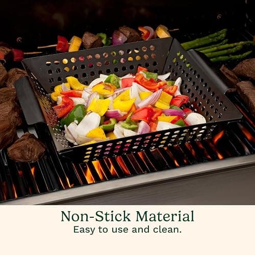 Cuisinart 11" x 11" Non-Stick Grill Wok, Perforated BBQ Grill Basket for Grilling Veggies, Meat & Stir-Fry, Outdoor Grilling Basket for Charcoal and Gas Grills thumbnail 5