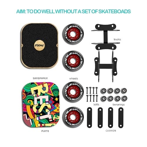 AsFrost Portable Roller Road Drift Skates Plate with Cool Maple Deck Anti-Slip Board Split Skateboard with PU Wheels High-end Bearings thumbnail 2