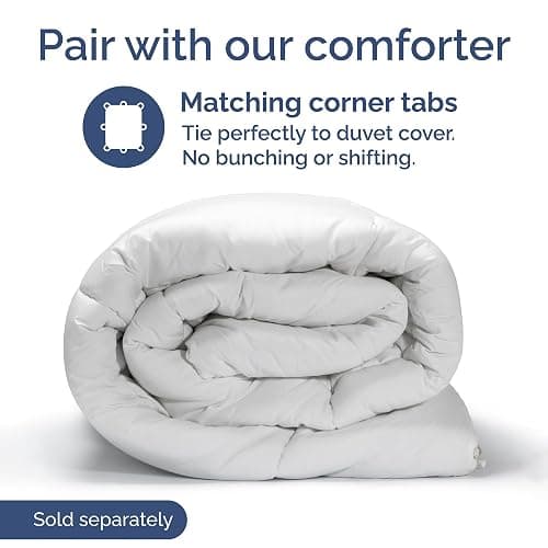 Duvet Cover Full Size Set - Extra Soft Full Size Duvet Cover 80 x 90 with 2 Pillow Shams - Hotel Luxury Quality Easy Care and Fade Free w/ Zipper Closures & Ties - Comfy Breathable Bedding Set (White) - Full - 01 - White (No Comforter) thumbnail 7