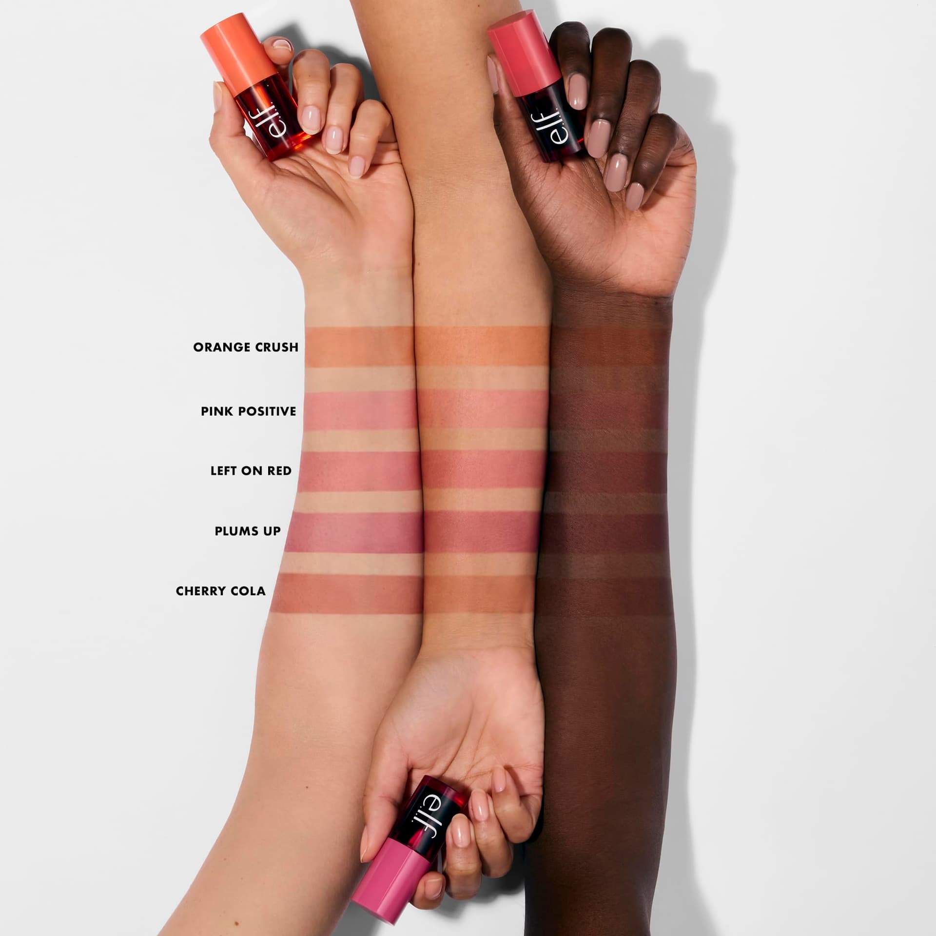 e.l.f. Sheer For It Blush Tint, Multifunctional Makeup for Your Lips and Cheeks, for a Natural Fresh Finish, Vegan and Cruelty-Free, Left On Red thumbnail 6
