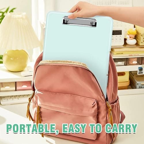 ANZNKU Clipboards with Storage, 13x9.6 Heavy Duty Nursing Clipboard Foldable, Plastic Storage Clipboard with Pen Holder, Cute Clip Board Folder for Teacher Nurse Work, School & Office Supplies(Green) thumbnail 5