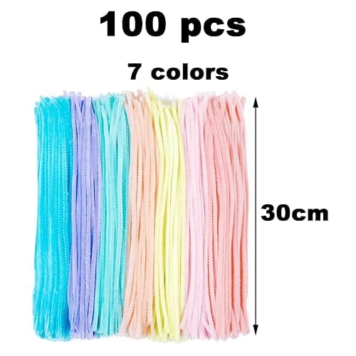 100 PCS Chenille Stems for Crafts, Craft Pipe Cleaners s, Thick Pipe Cleaners, Arts Crafts for DIY, Festive Days Decoratio, Craft Projects Creative (Macaron-Color) thumbnail 2