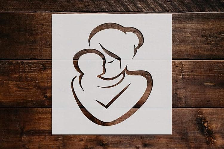 Mother & Baby Stencil DIY Reusable Craft and Painting Wall Stencils - 43 (12"x12") - Image 1