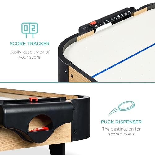 Best Choice Products 40in Portable Tabletop Air Hockey Arcade Table for Game Room w/ 100V Motor, Electric Fan, 2 Strikers, 2 Pucks thumbnail 5