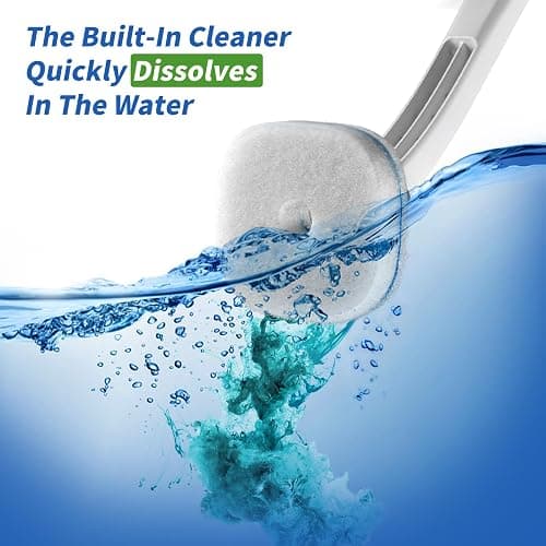 oshang Disposable Toilet Brush - Toilet Bowl Cleaner, Toilet Cleaning Supplies, Toilet Brush with Holder, 14 Refills for Deep Cleaning and Hygienic Bathroom Maintenance thumbnail 3